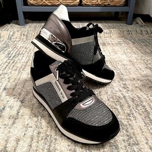 Michael Kors, black/silver sneakers, size 7.5